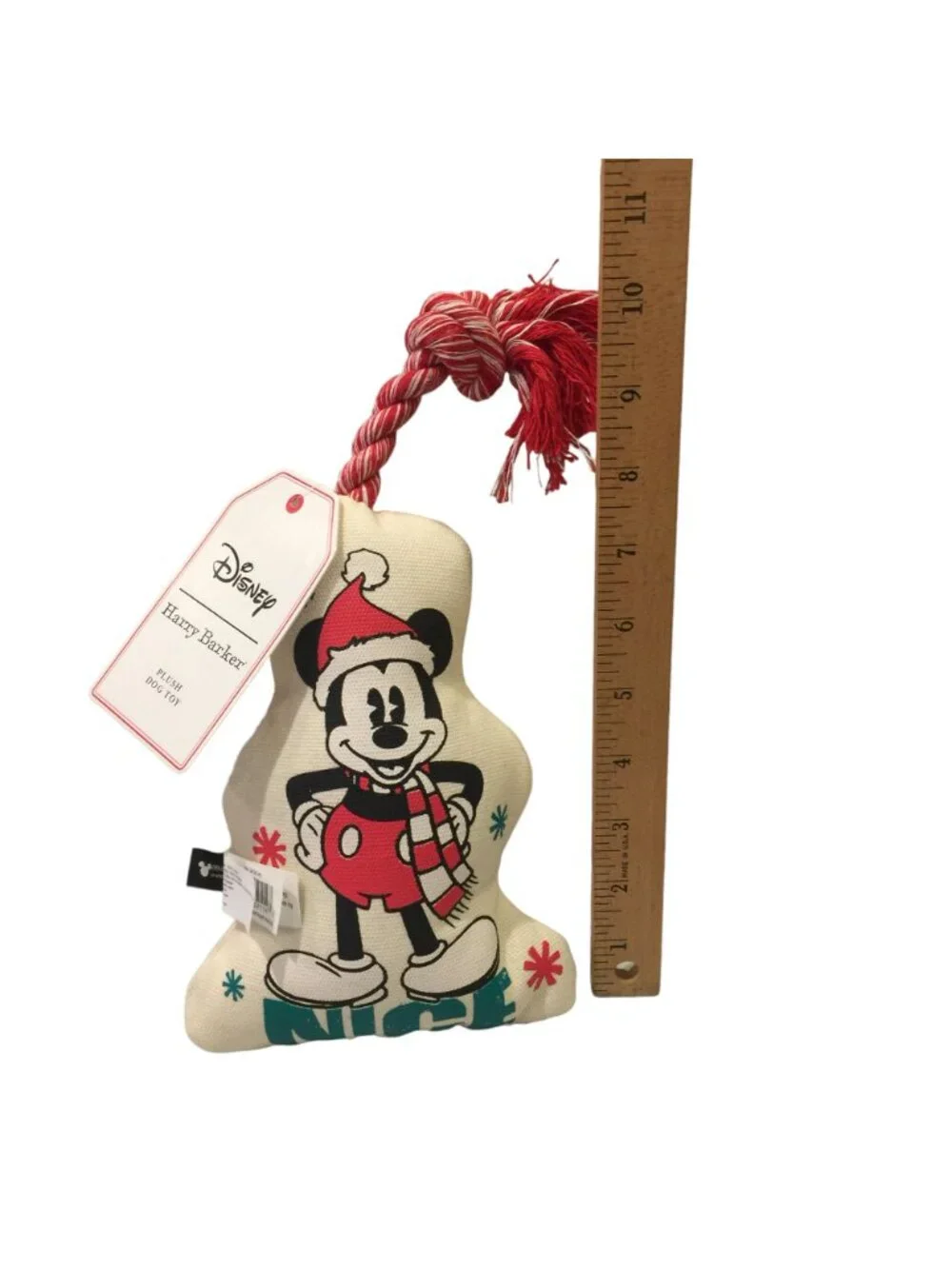Disney x Harry Barker Mickey Mouse Nice Donald Duck Naughty Canvas Squeak Rope D